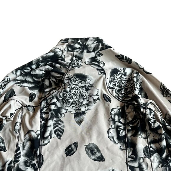 Bylyse Zip-Down Stretch Jacket Sweater Athleisure Nylon Floral Print Size Medium - Picture 5 of 12